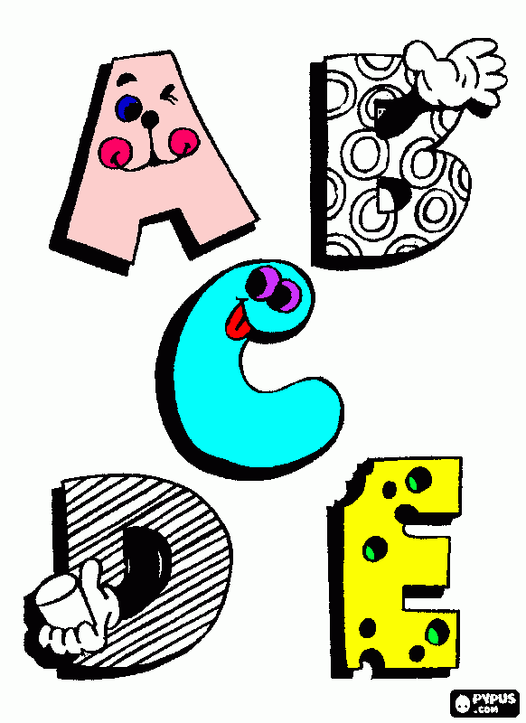 Letras Sapecas para colorir e imprimir