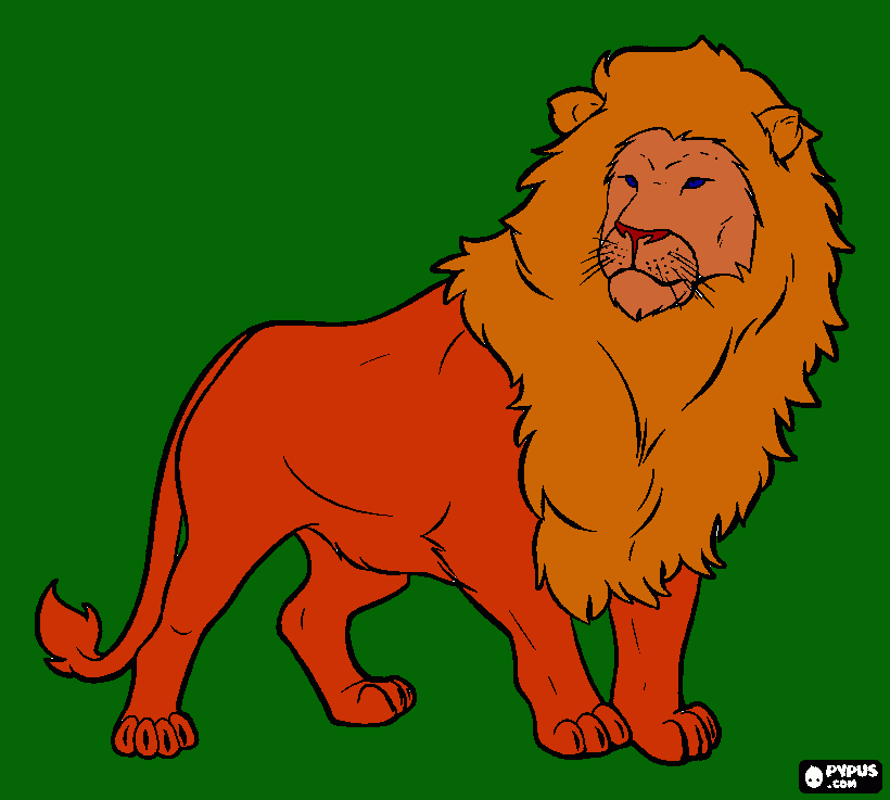 LEÃO COLORIDO para colorir e imprimir