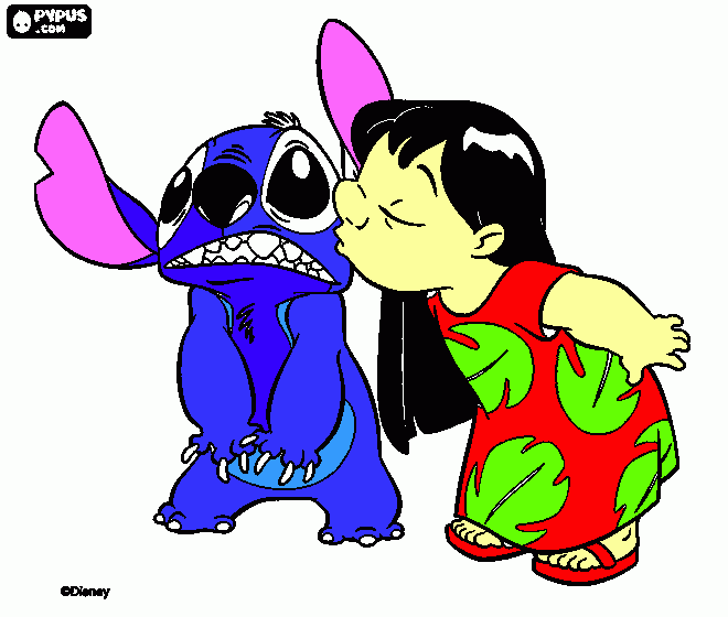 lilo estite para colorir e imprimir