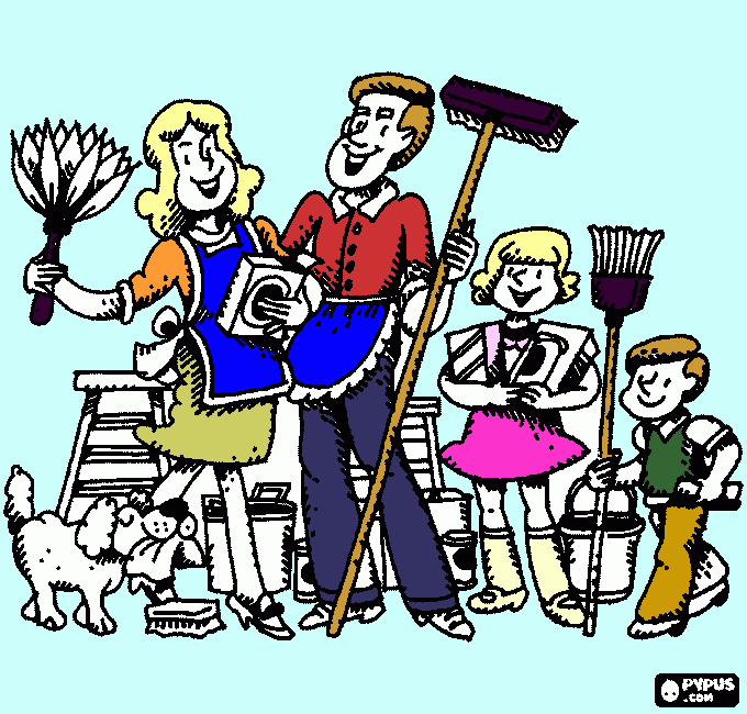 limpezas para colorir e imprimir