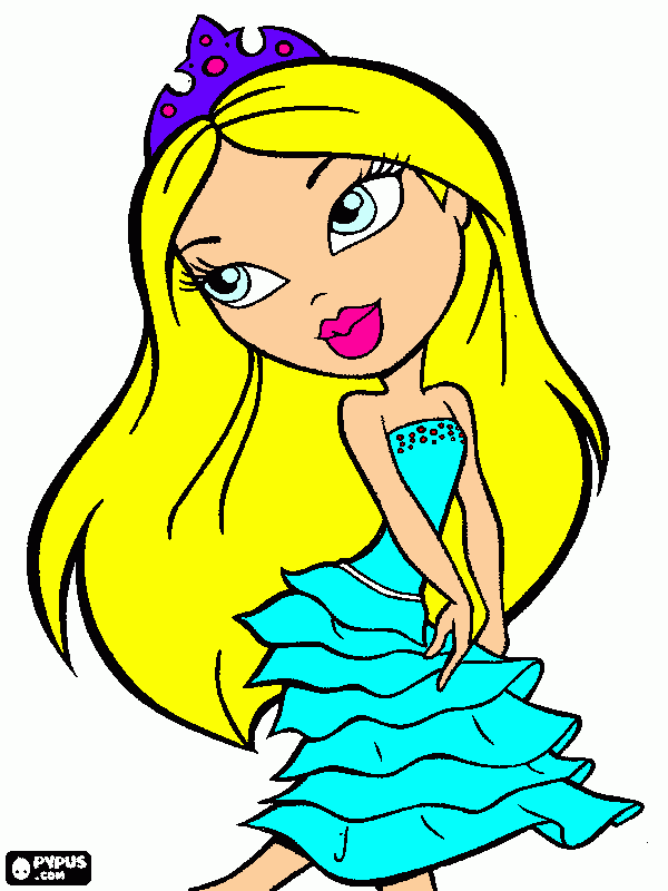 linda para o baile para colorir e imprimir