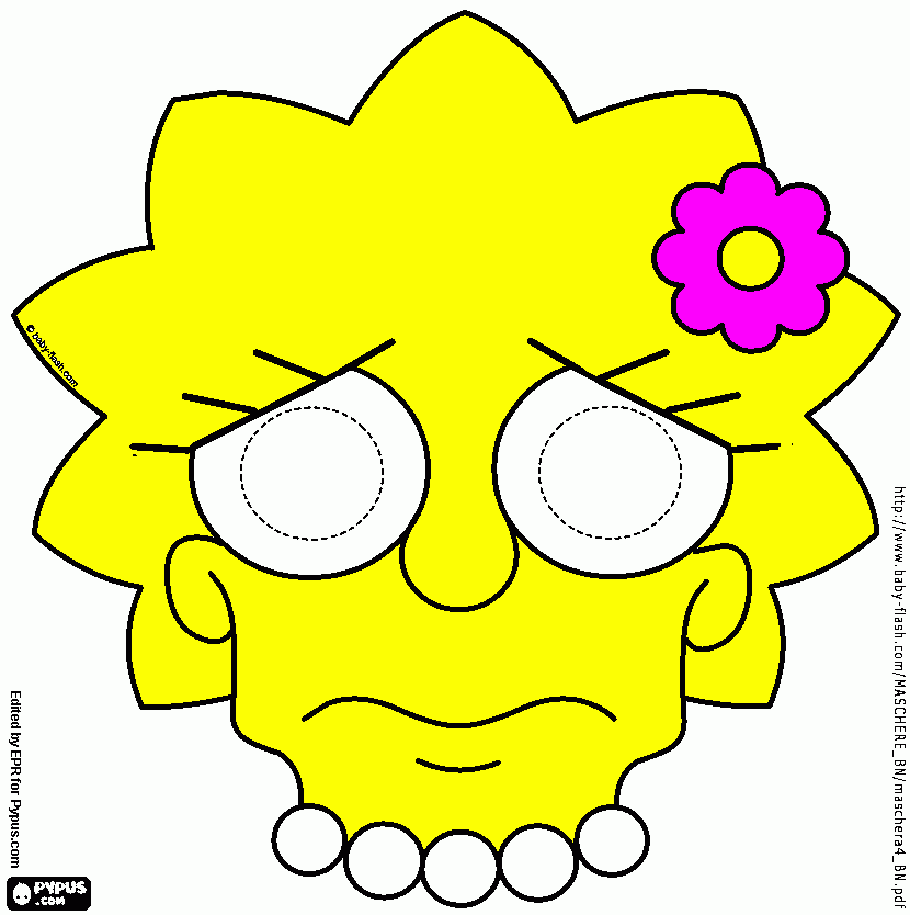 lisa simpsins mascara para colorir e imprimir