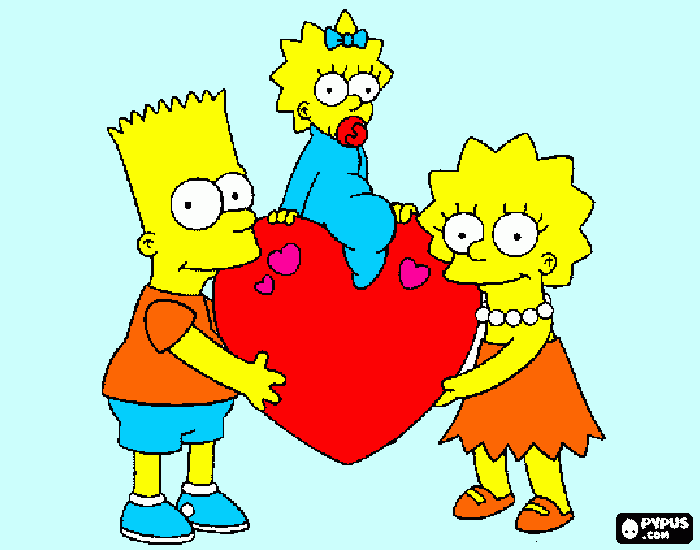 lisa,bart,maguii para colorir e imprimir