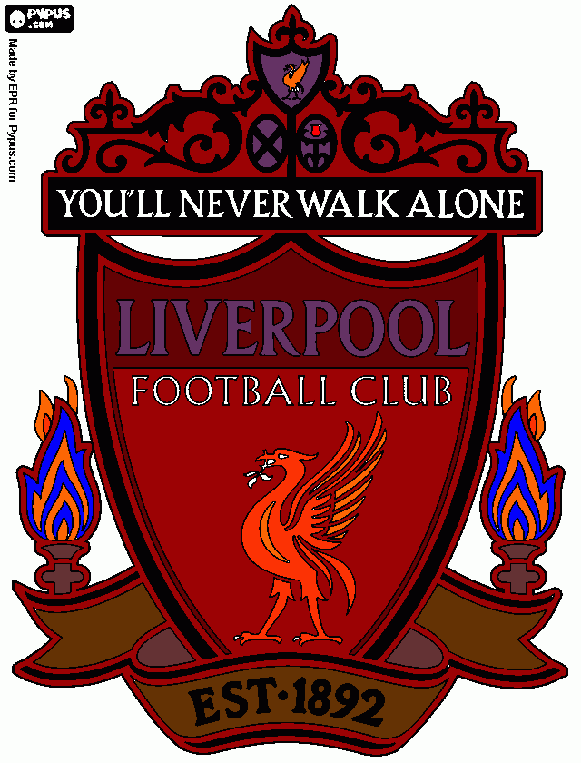 Liverpool editado para colorir e imprimir