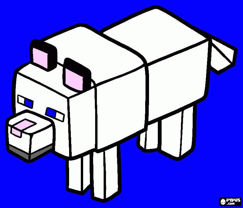 Lobo do Minecraft para colorir e imprimir