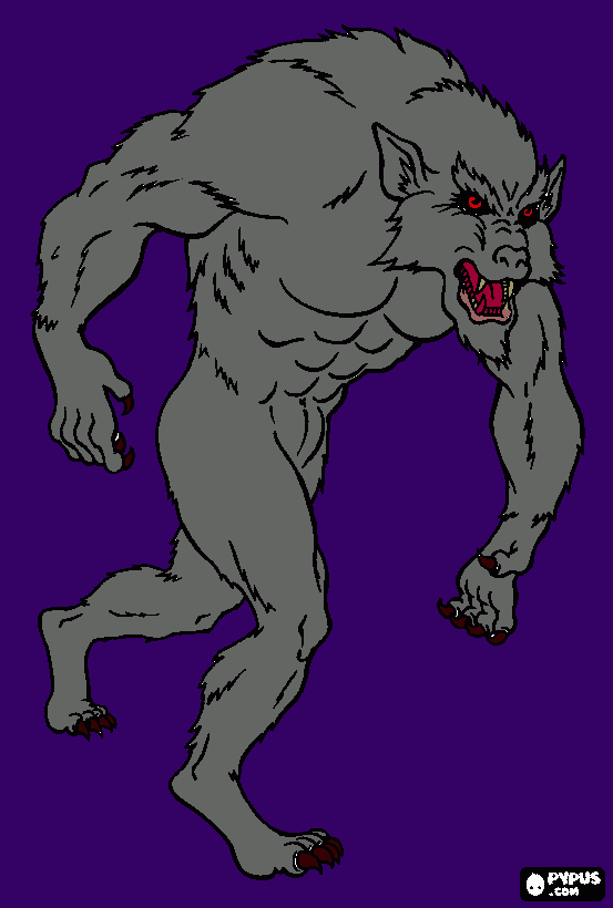 LOBO HUMANO para colorir e imprimir