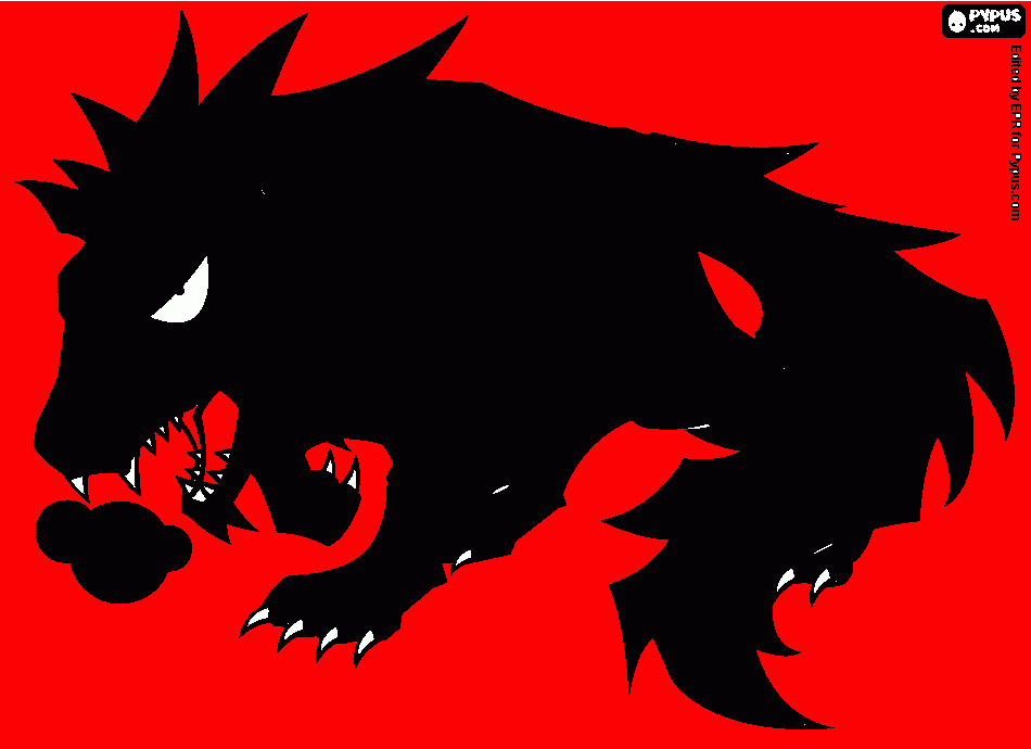 lobo preto para colorir e imprimir