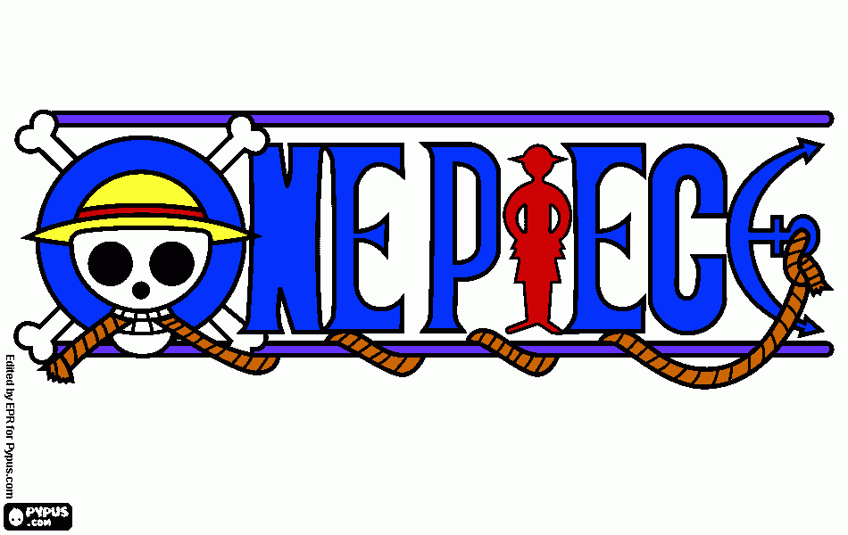 logo colorido one piece para colorir e imprimir