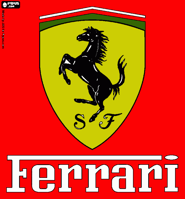 logo ferrari colorido para colorir e imprimir