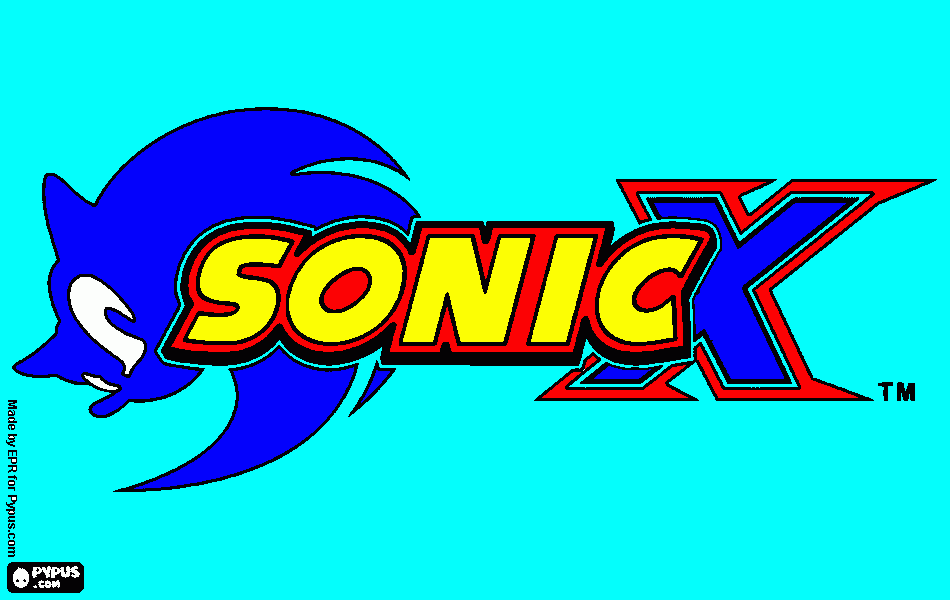 Logo Sonic X para colorir e imprimir