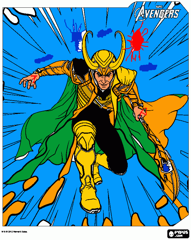 Loki - Vingadores para colorir e imprimir