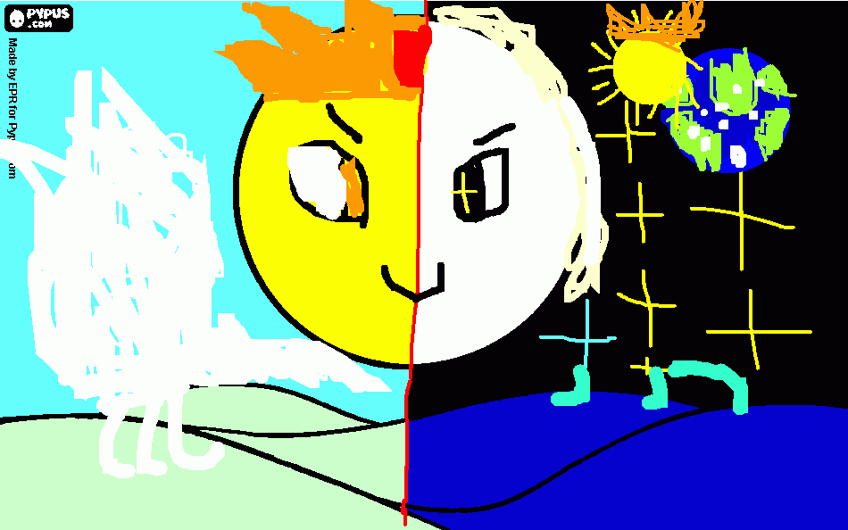 lua e sol para colorir e imprimir