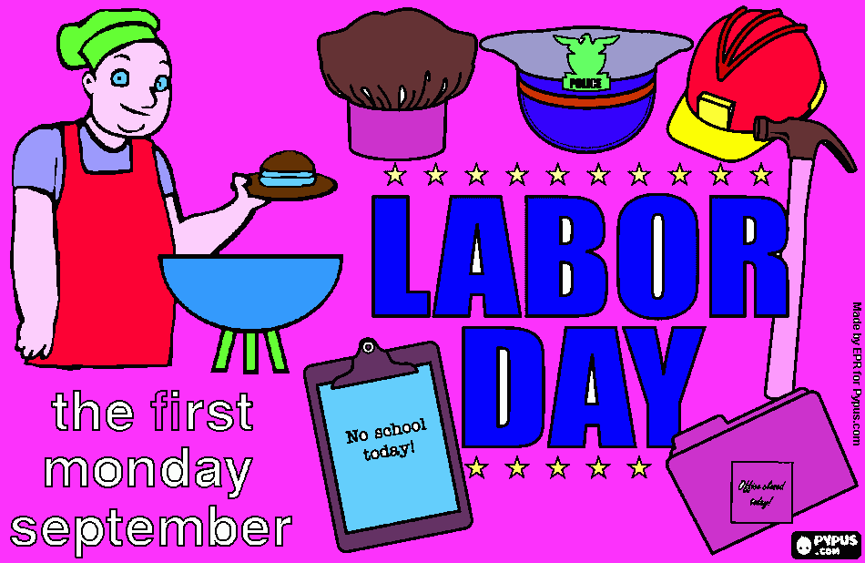 Luana Labor day para colorir e imprimir