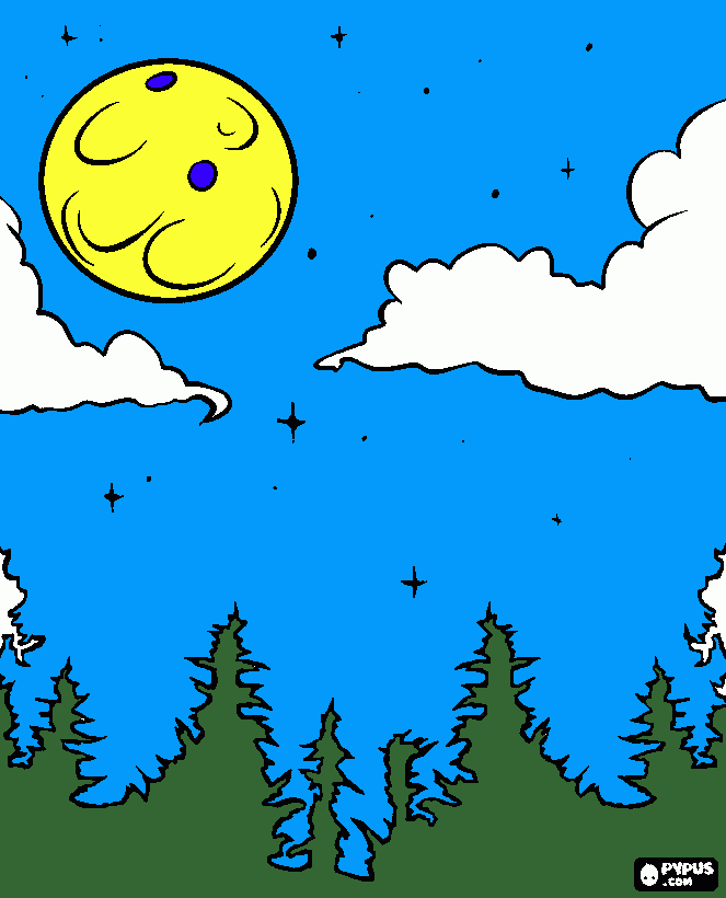 luar para colorir e imprimir