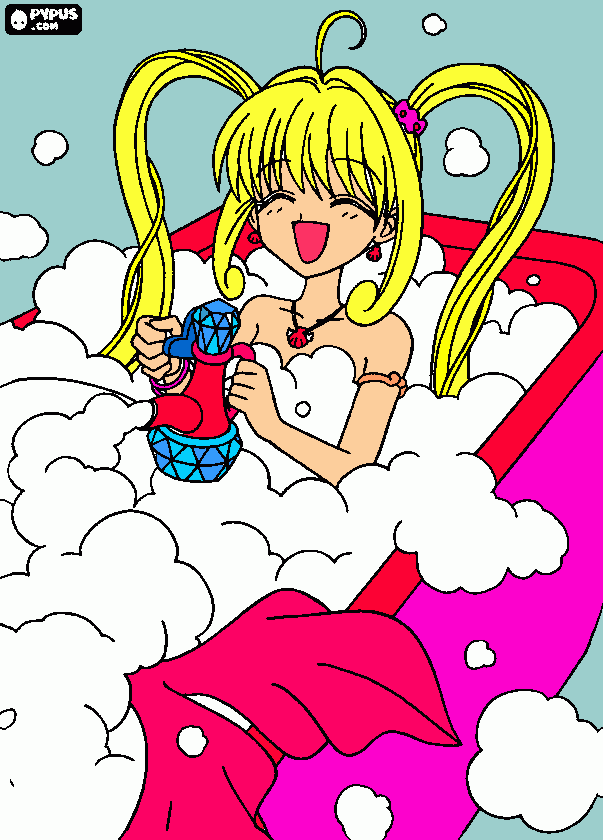 Lucia banheira para colorir e imprimir