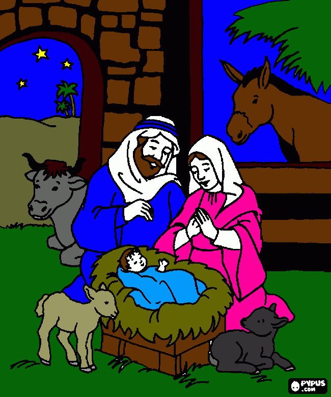 lugar onde o menino JESUS nasceu para colorir e imprimir