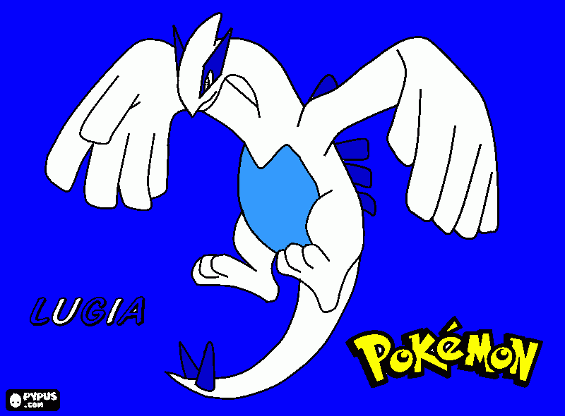 luguia pokemon lendario para colorir e imprimir