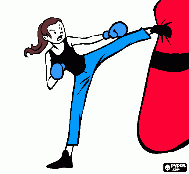 lutadora para colorir e imprimir