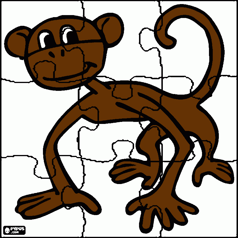 macaco colorido para colorir e imprimir