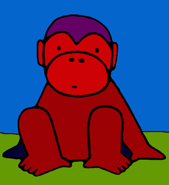 Macaco vermelho para colorir e imprimir