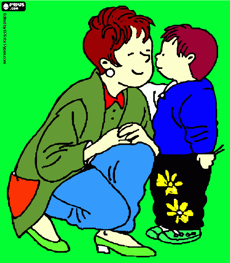 Mae desejo-te um otimo dia da mae para colorir e imprimir
