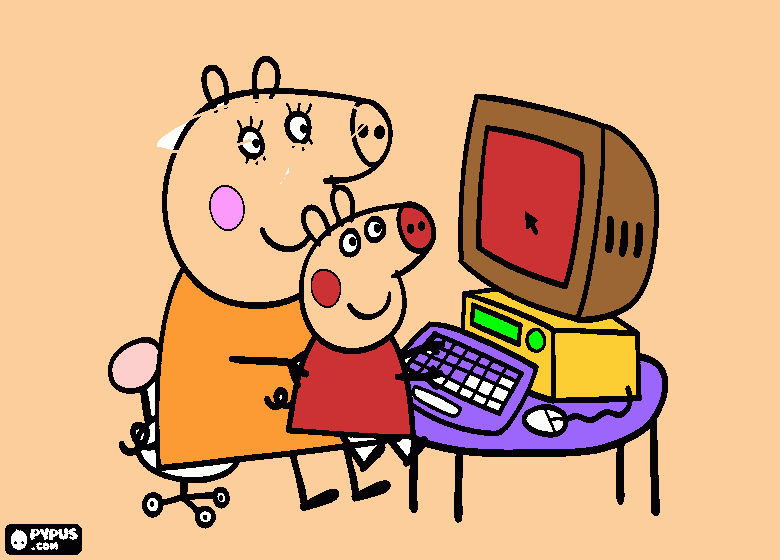 mae pig peppa pig para colorir e imprimir