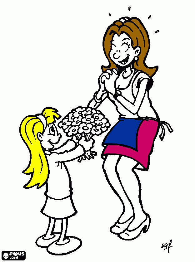 Mamy e eu para colorir e imprimir