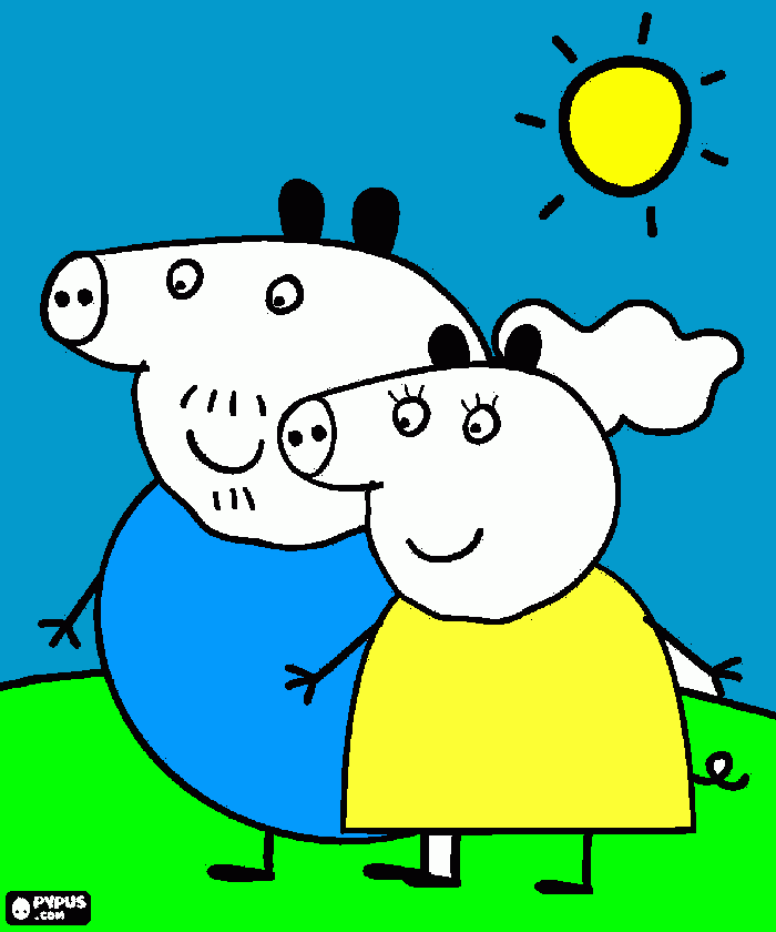 MAMÃE PIG E PAPAI PIG para colorir e imprimir