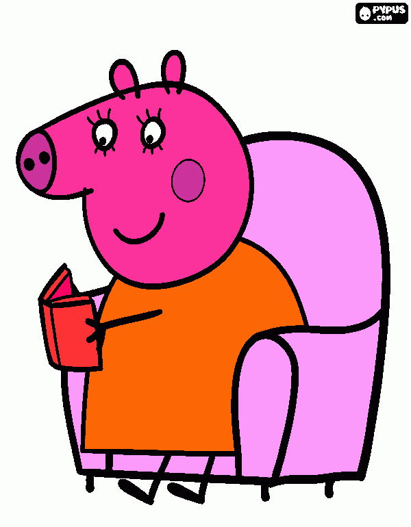 Mamãe pig ok para colorir e imprimir