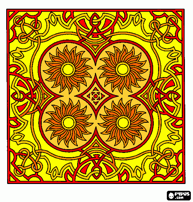 mandala de fogo para colorir e imprimir