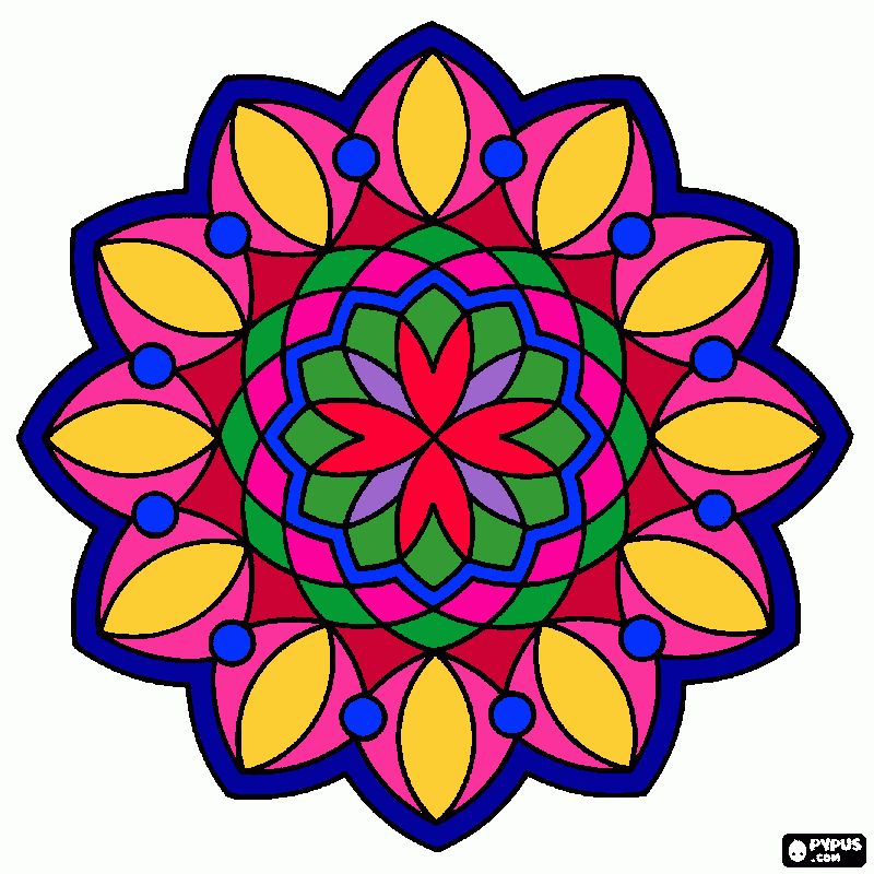 mandala grande para o ombro para colorir e imprimir