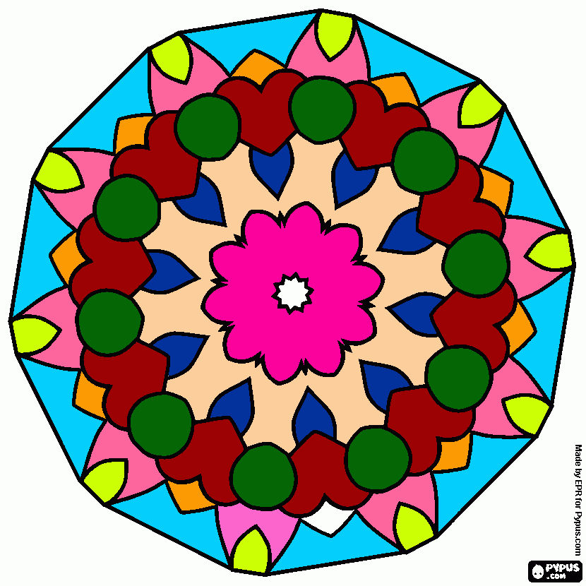 mandala pintada para colorir e imprimir