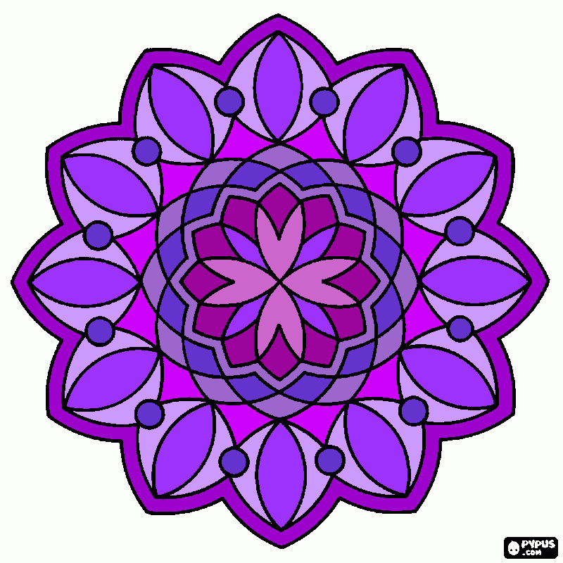 MANDALA ROXA para colorir e imprimir