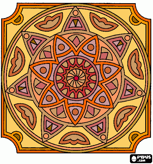 MANDALA TONS DA TERRA para colorir e imprimir