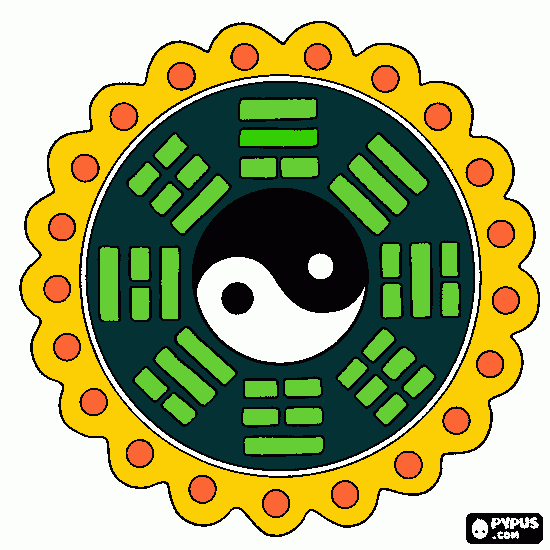 Mandala Yin-Yang para colorir e imprimir