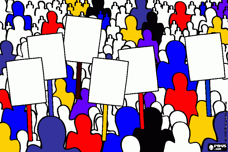 Manifestação  para colorir e imprimir