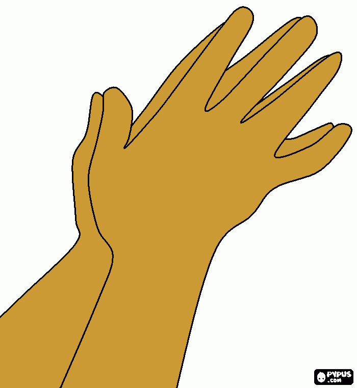 mao orando para colorir e imprimir