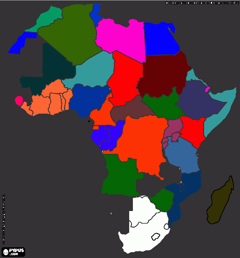 Mapa Africano para colorir e imprimir