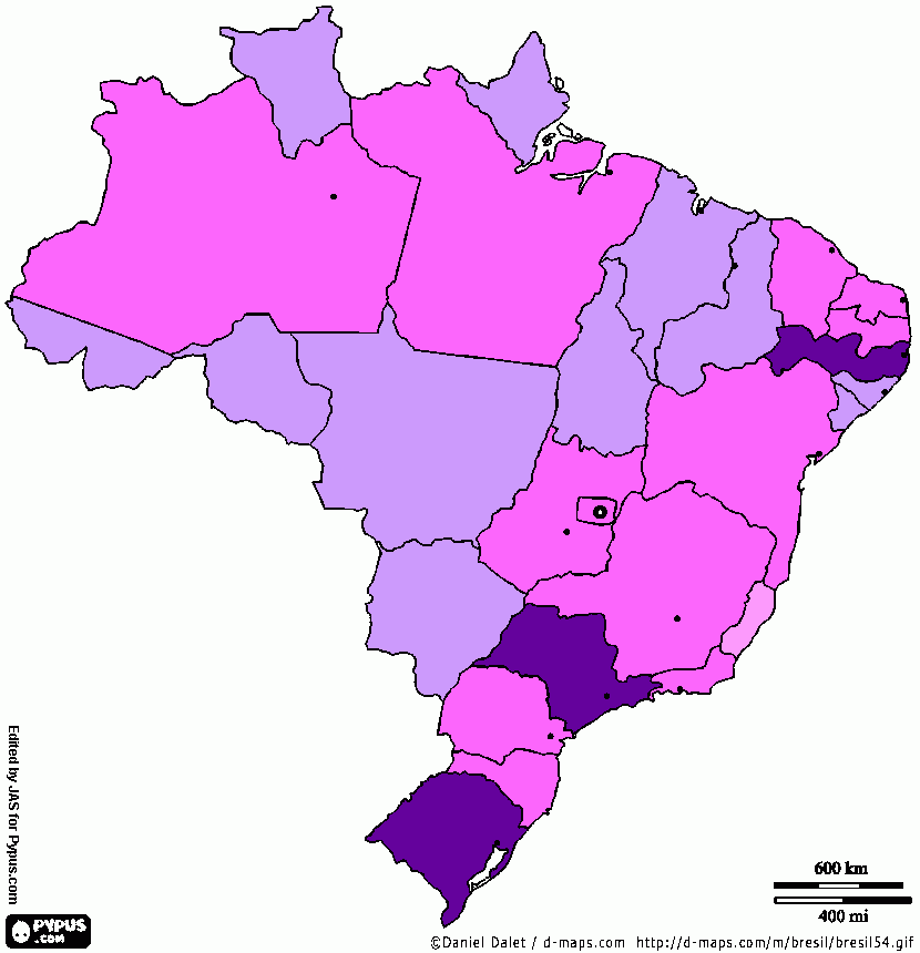 mapa brasil cor clara para colorir e imprimir