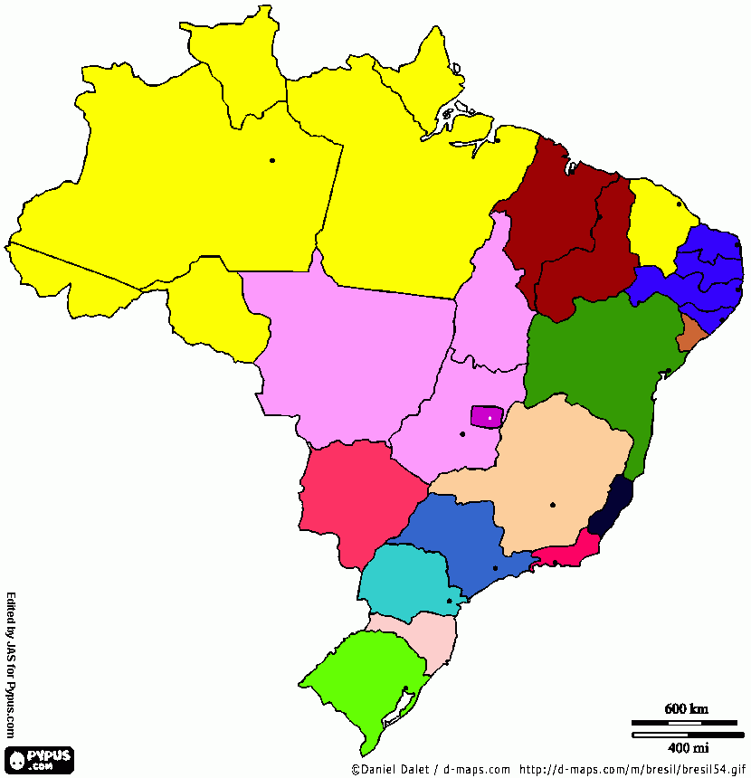 MAPA BRASIL - PARCEIROS para colorir e imprimir