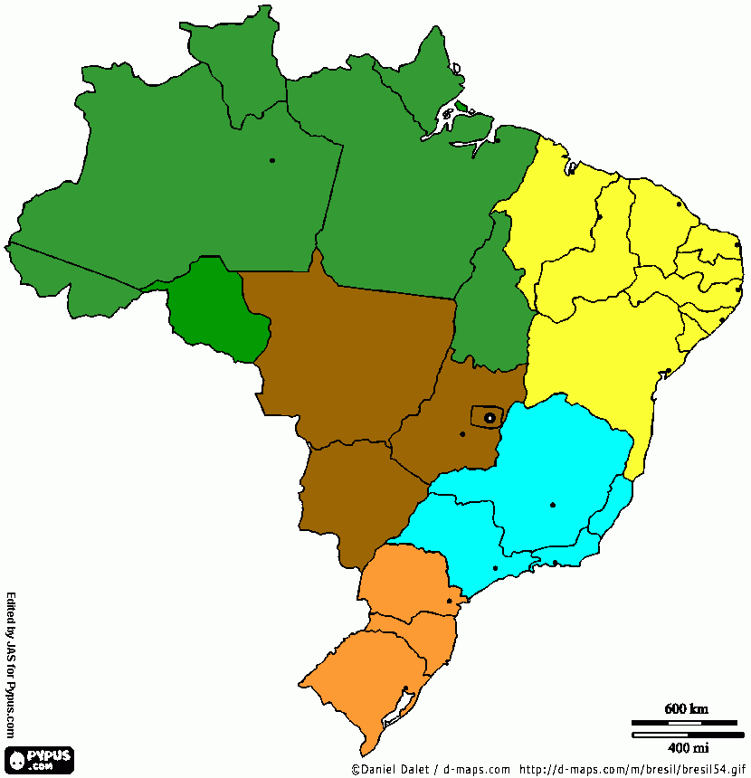 mapa brasil regiões para colorir e imprimir