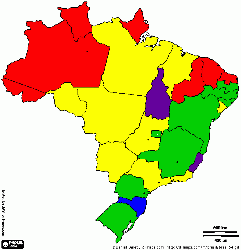 MAPA BRUCELOSE para colorir e imprimir