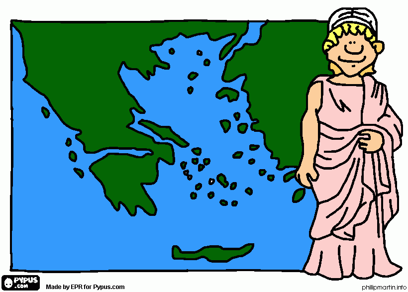 Mapa da grecia antiga para colorir e imprimir