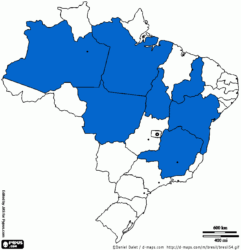 MAPA DE GEOGRAFIA - 7º ANO para colorir e imprimir