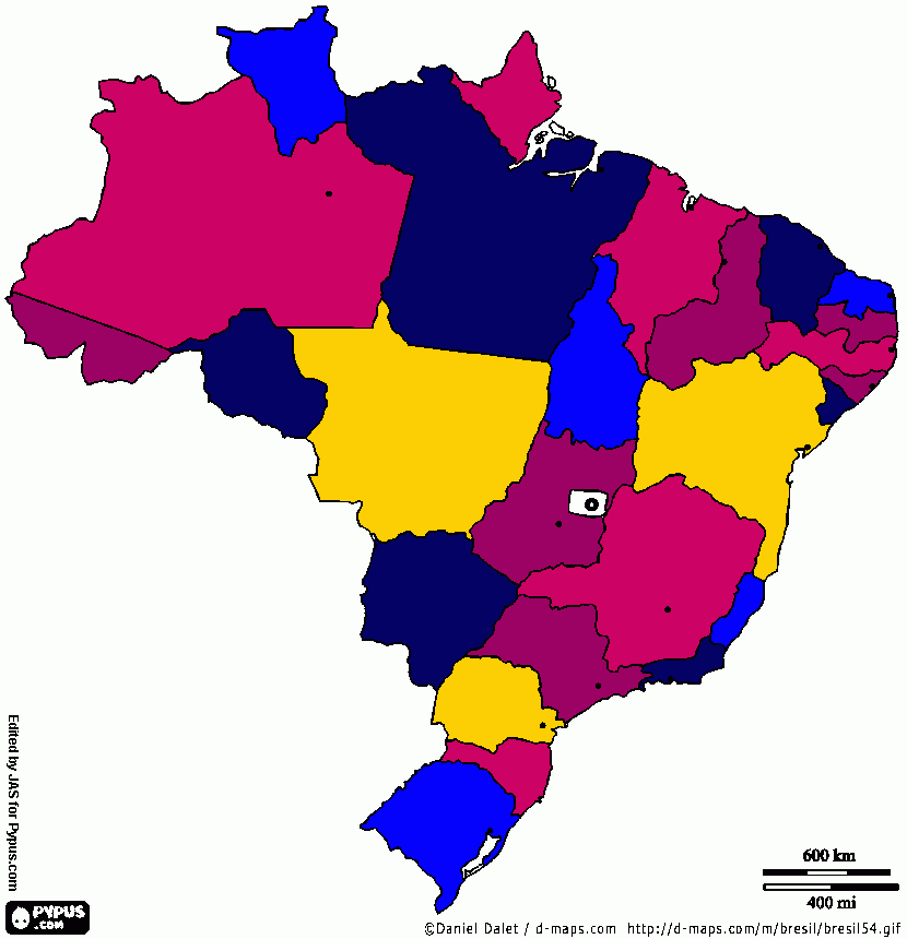 mapa do bresil para colorir e imprimir