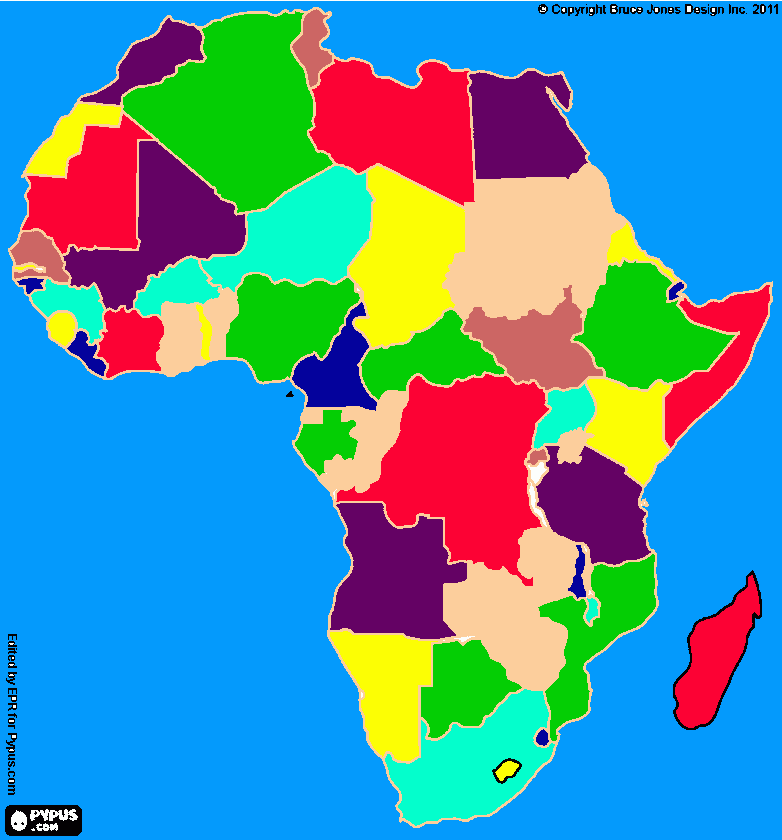 mapa do continente africano para colorir e imprimir
