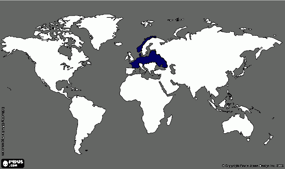 Mapa do tamanho da Alemanha Nazista comparado ao mundo! para colorir e imprimir
