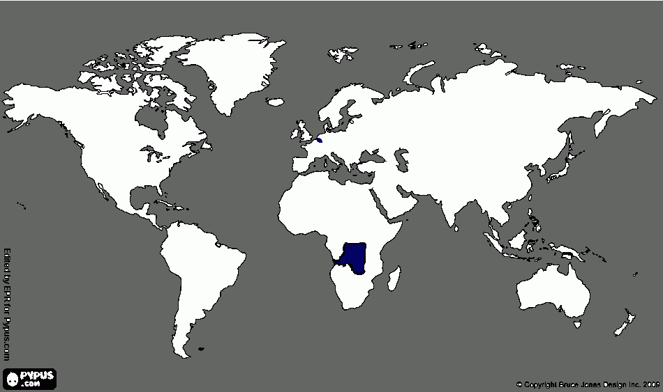 Mapa do tamanho do Reino da Bélgica comparado ao mundo! para colorir e imprimir