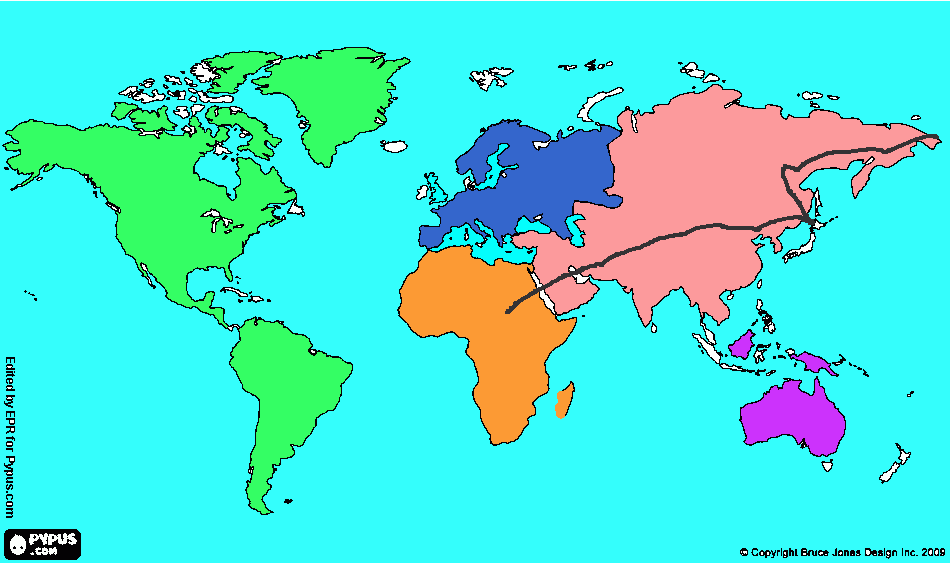 mapa H.G. treine para a prova para colorir e imprimir