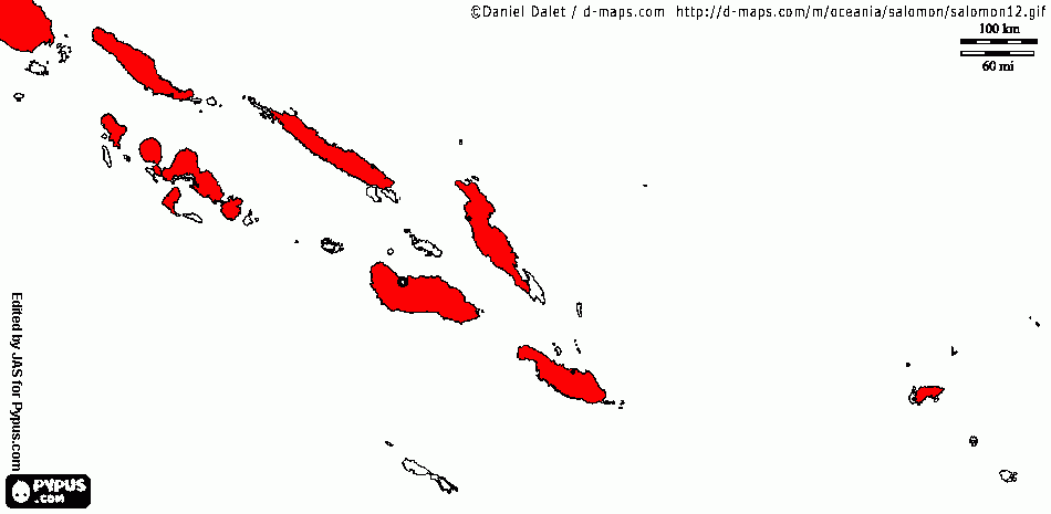 mapa ilhas salomão para colorir e imprimir